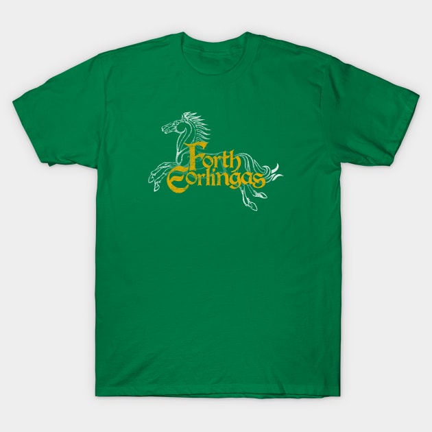 Forth Eorlingas (Lord of the Rings) - On Green T-Shirt by Kinowheel